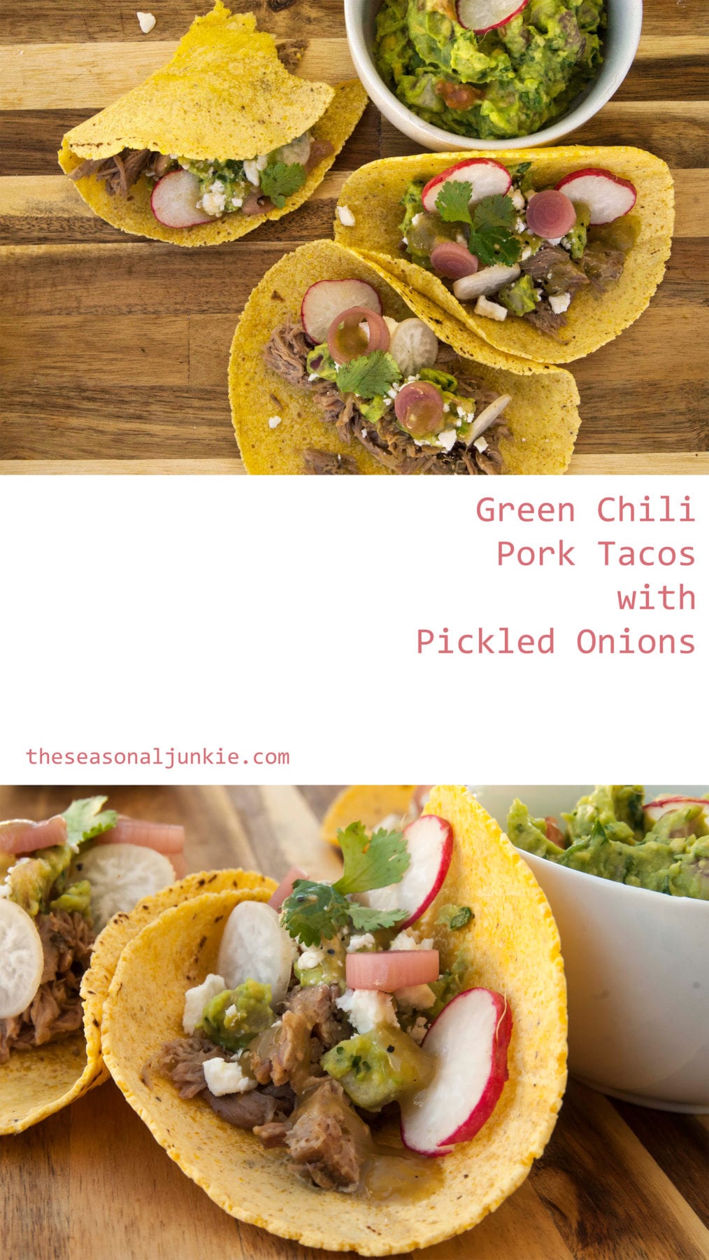 Green Chili Pork Tacos- The Seasonal Junkie