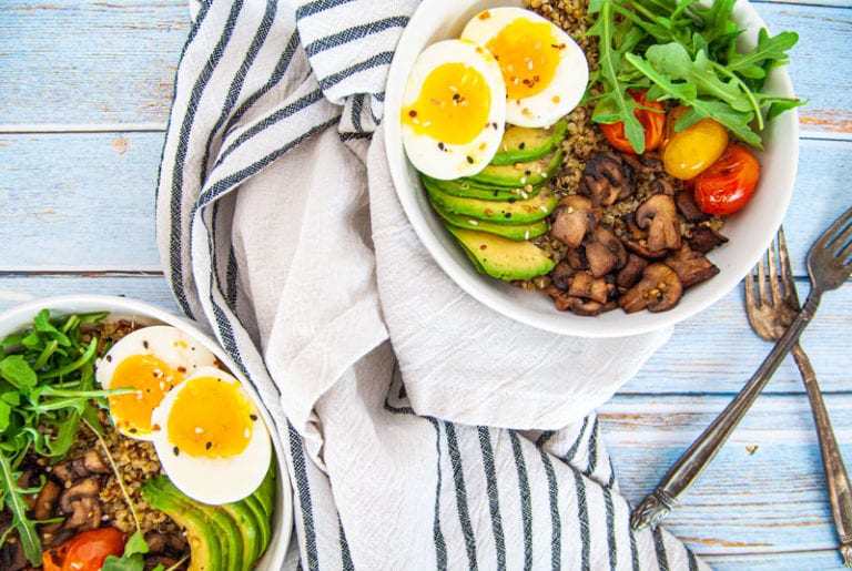 Pesto Quinoa Breakfast Bowl Recipe with Jammy Eggs » The Seasonal Junkie