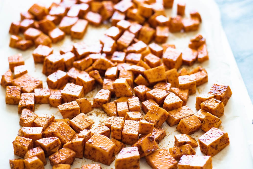 Sweet potatoes for Sweet Potato and black bean enchiladas